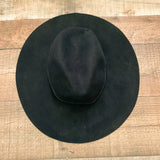 Sole Society Black 100% Wool Faux Leather Belted Hat- One Size