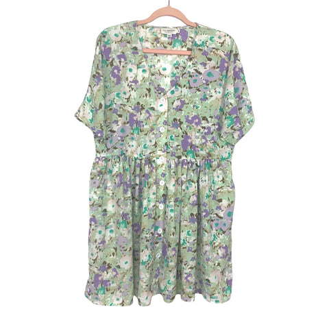Lili Sidonio Molly Bracken Floral Button Up Babydoll Dress- Size S