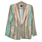 On Twelfth Striped Shoulder Padded Blazer- Size S