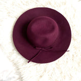 No Brand Purple Wool Wide Floppy Brim Hat