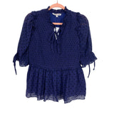 Joy Joy Navy/Black Polka Dot Top NWT- Size L