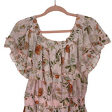 Shein Pink Floral Off the Shoulder Ruffle Dress- Size L