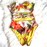 Aerie Floral Triple Knot Removable Padded One Piece- Size L (sold out online)