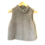 She+Sky Grey Mock Neck Fuzzy Cropped Sweater Tank- Size S