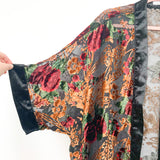 Amaryllis x Ashlee Nichols Black Floral Velvet Kimono- Size XS/S