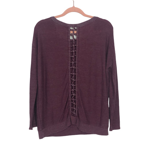 Chaser Purple Open Back Long Sleeve Top- Size S