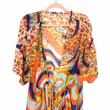 No Brand Sheer Animal Print/Striped Duster Cover Up NWT- Size OS