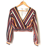 Flying Tomato Faux Suede Striped Crop Top NWT- Size S