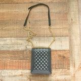 No Brand Black Faux Leather Quilted Handbag (LIKE NEW)