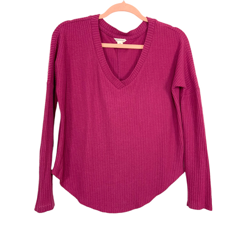 Aeropostale Pink Waffle Sweater- Size XS