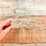 No Brand Mocha Ribbed Top Knot Headband