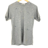 Currently in Love Grey Tee with Embroidered Hearts- Size S
