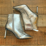 Nine West Silver Metallic Pointy Heel Booties- Size 7 (LIKE NEW, sold out online)
