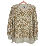 Aerie Tan Animal Print Crewneck Sweatshirt- Size S