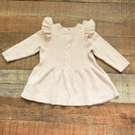 No Brand Cream Ruffle Sweater Dress- Size ~0-3M (see notes)