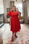 Ivy City Red Puff Sleeve Dress- Size XXL