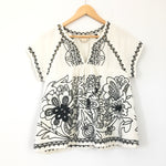 Vanessa Virginia Floral Embroidered Eyelet Top- Size 4 (see notes)