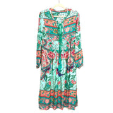 R. Vivimos Peacock Print Dress NWT- Size XS (0-2)