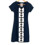 L.A.M.B Navy Dress with Black Checkered Detail- Size 2 (see notes)