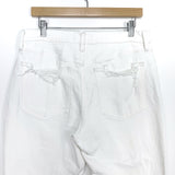 Abercrombie & Fitch White Distressed High-Rise Mom Jeans- Size 30/10R (Inseam 25.5")