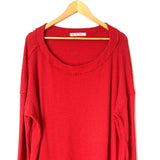 We The Free Red Waffle Knit Oversized Top- Size L