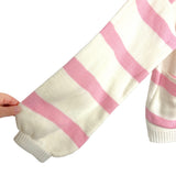 No Brand Ivory/Pink Striped Knit Lounge Cardigan Sweater- Size S (we have matching shorts)