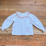 Pukatuka White with Pink Lace Ruffle Collar Top- Size 2 (see notes)
