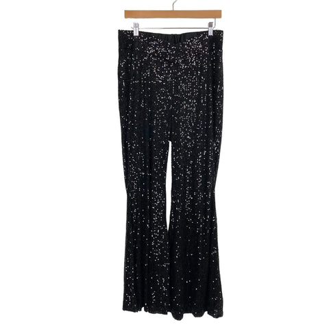 Eloquii Black Sequin Flare Pants- Size 14 (Inseam 30")