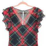 Lauren by Ralph Lauren Plaid Faux Wrap Ruffle Floor Length Dress- Size 4 (see notes)