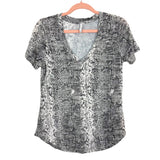 Z Supply Gray Snakeskin Short Sleeve Sweater Top- Size S