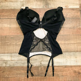 Figleaves Black/Shell Juliette Lace Basque NWT- Size 36G