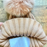 Moncler Blush Virgin Wool Knit Pom Beanie (sold out online, see notes)