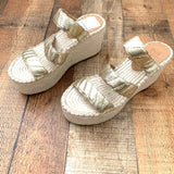 Marc Fisher Gold Espadrille Platform Sandals- Size 7.5 (See Notes)