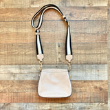 Marc Jacobs Tan Leather Crossbody with Black/White/Metallic Gold Strap