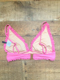 J Crew Pink Ruffle Padded Bikini Top- Size S (TOP ONLY, see notes)