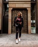 FV Relay Black with Sequins Lips Tee- Size M