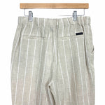 Sanctuary Khaki and White Striped Linen Belted Pants NWT- Size 27 (Inseam 24.5”)