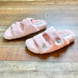 Steve Madden Pink Faux Fur Indoor/Outdoor Slippers- Size 10