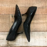 Prada Black Embroidered Pointy Toe Pumps- Size 39 (US 9)