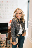 Sail to Sable Black/Ivory Tweed Button Front Short Jacket NWT- Size XS (sold out online)