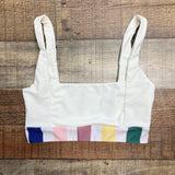 Tularosa Cream Color Block Trim Bikini Top- Size S
