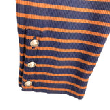 Talbots Navy/Caramel Striped Ribbed Knit Turtleneck- Size L (sold out online)