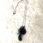 Express Multi Charm and Black Feather Necklace