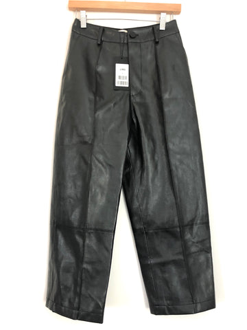 J.ING Black Vegan Leather Cropped Pants NWT- Size S