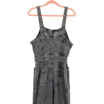 Universal Thread Black Acid Wash Denim Belted Overalls- Size 16