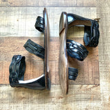 Louise Et Cie Black Ankle Wrap Zip Up Sandals- Size 7.5