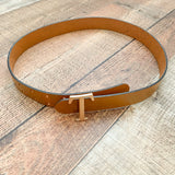No Brand Camel Belt With Gold T