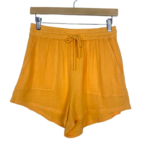 Lou & Grey Orange Drawstring Shorts NWT- Size XS