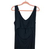 Bobeau Black Jersey Cotton Tie Back Side Slits Maxi DressNWT- Size L (sold out online)
