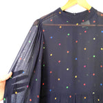 Farm Rio Black Polka Dot Sheer (no slip) Dress- Size XS